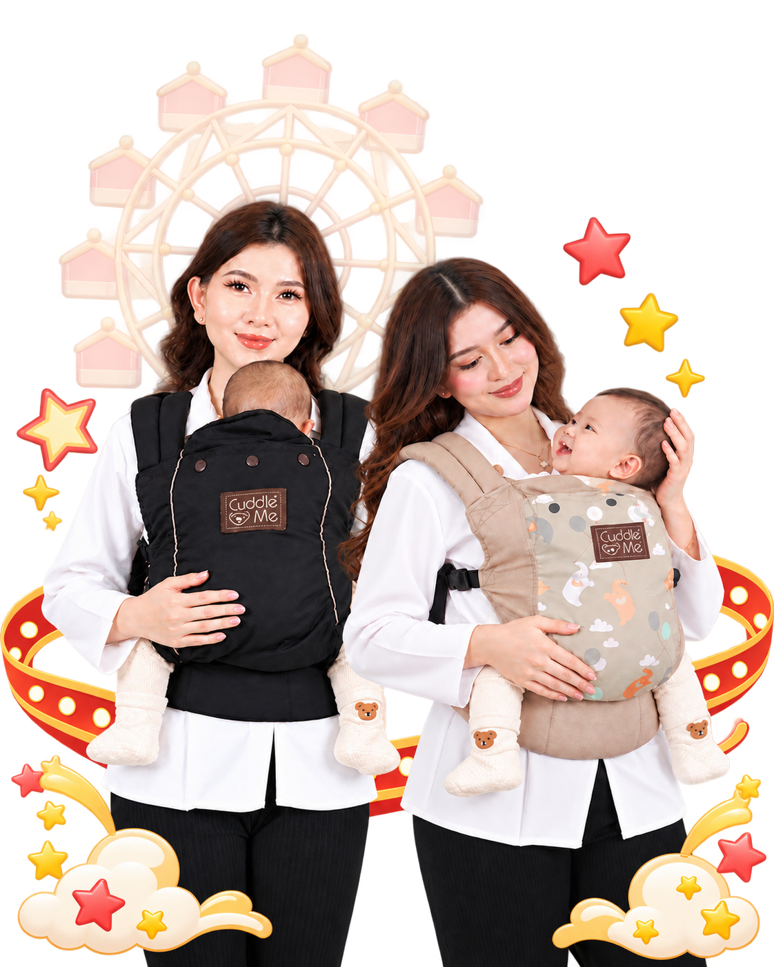Mama menggunakan CuddleMe Lite Carrier